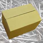 Screw nails in a cardboard box